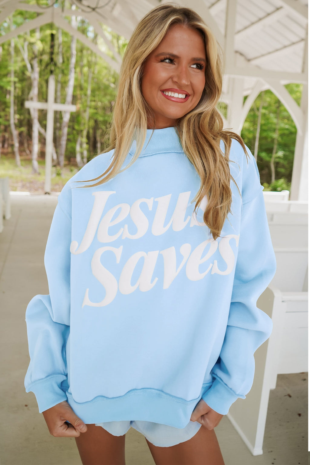 Jesus Saves Mock Neck