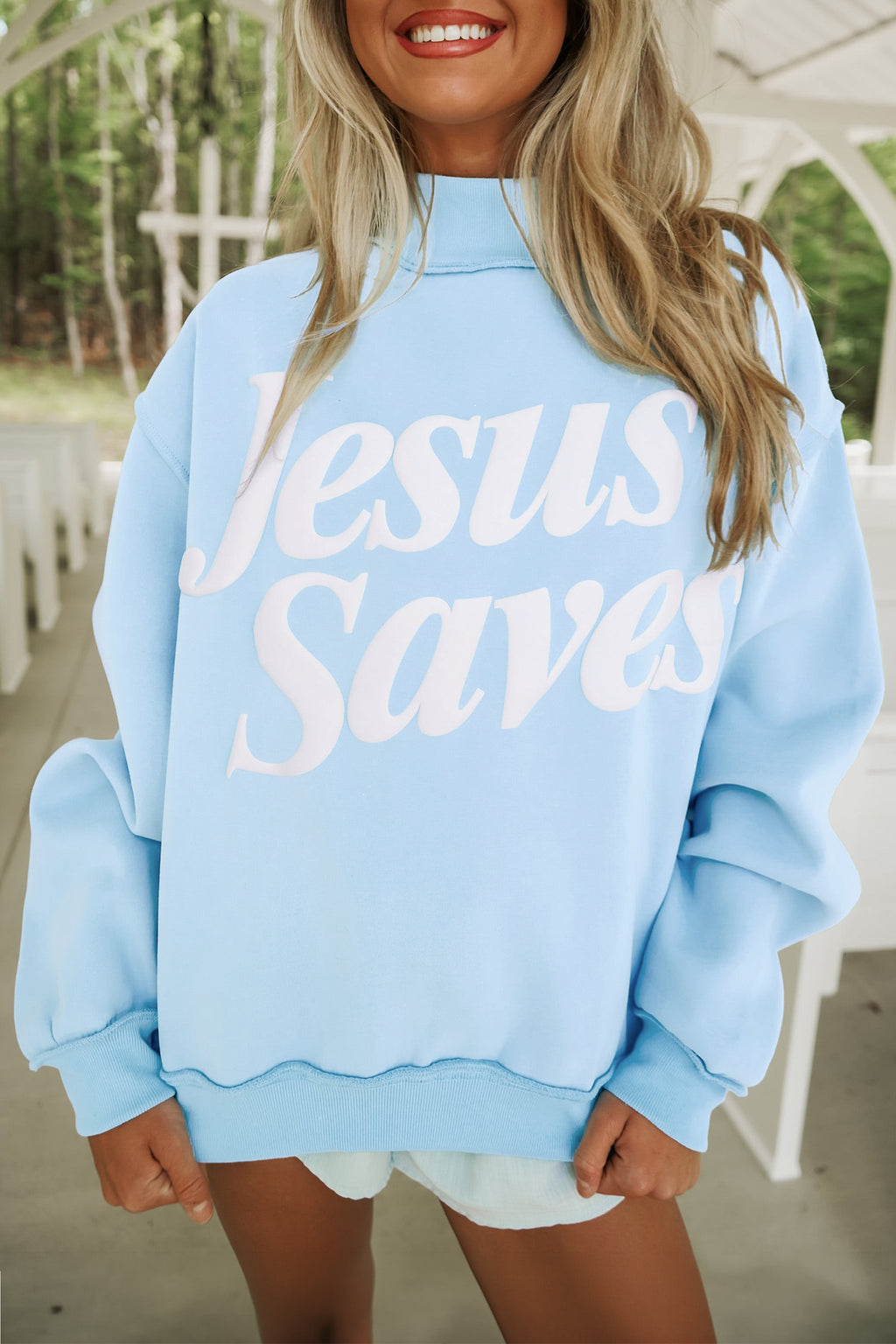 Jesus Saves Mock Neck