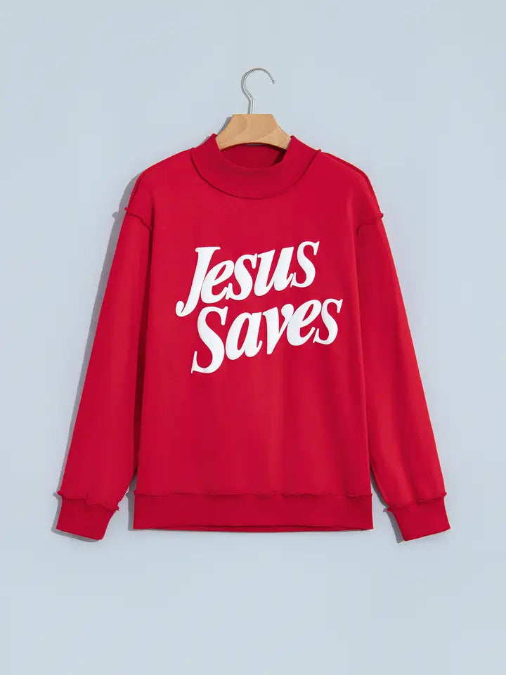 Jesus Saves Mock Neck