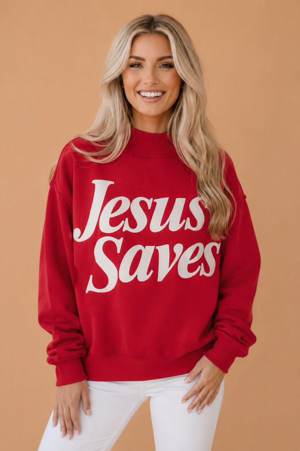 Jesus Saves Mock Neck