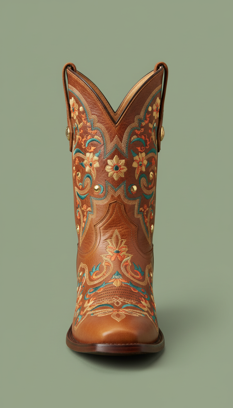Festival Gold Embroidered Cowboy Boots