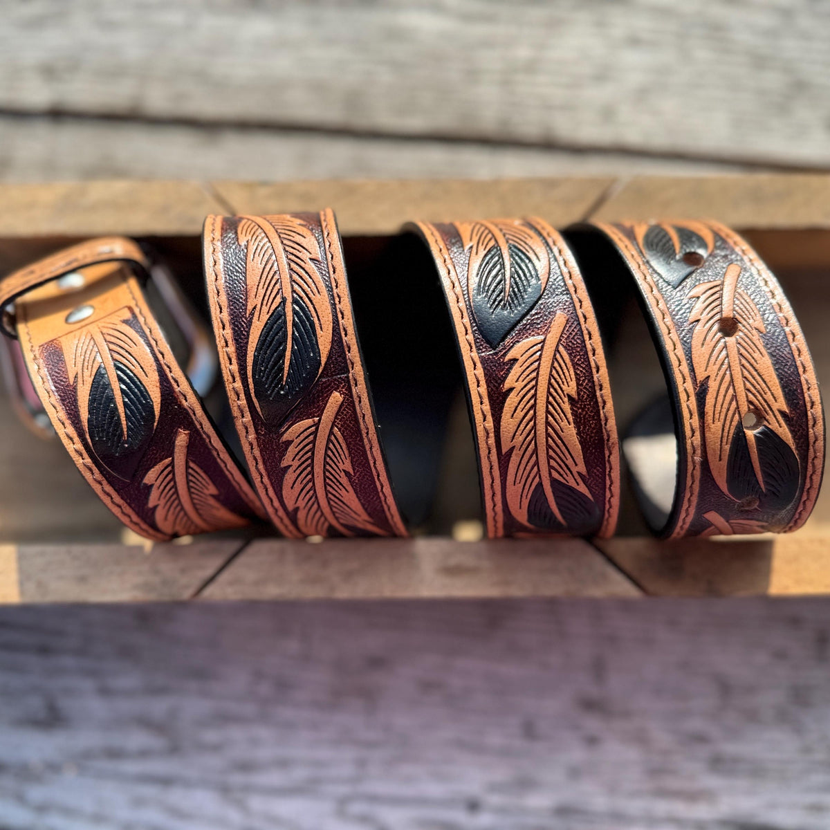 Wild Feather Leather Belt