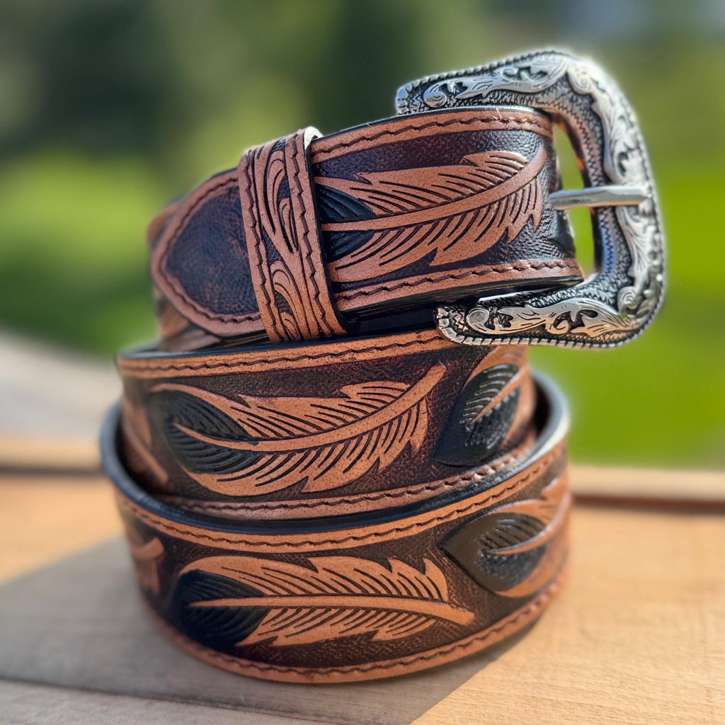 Wild Feather Leather Belt