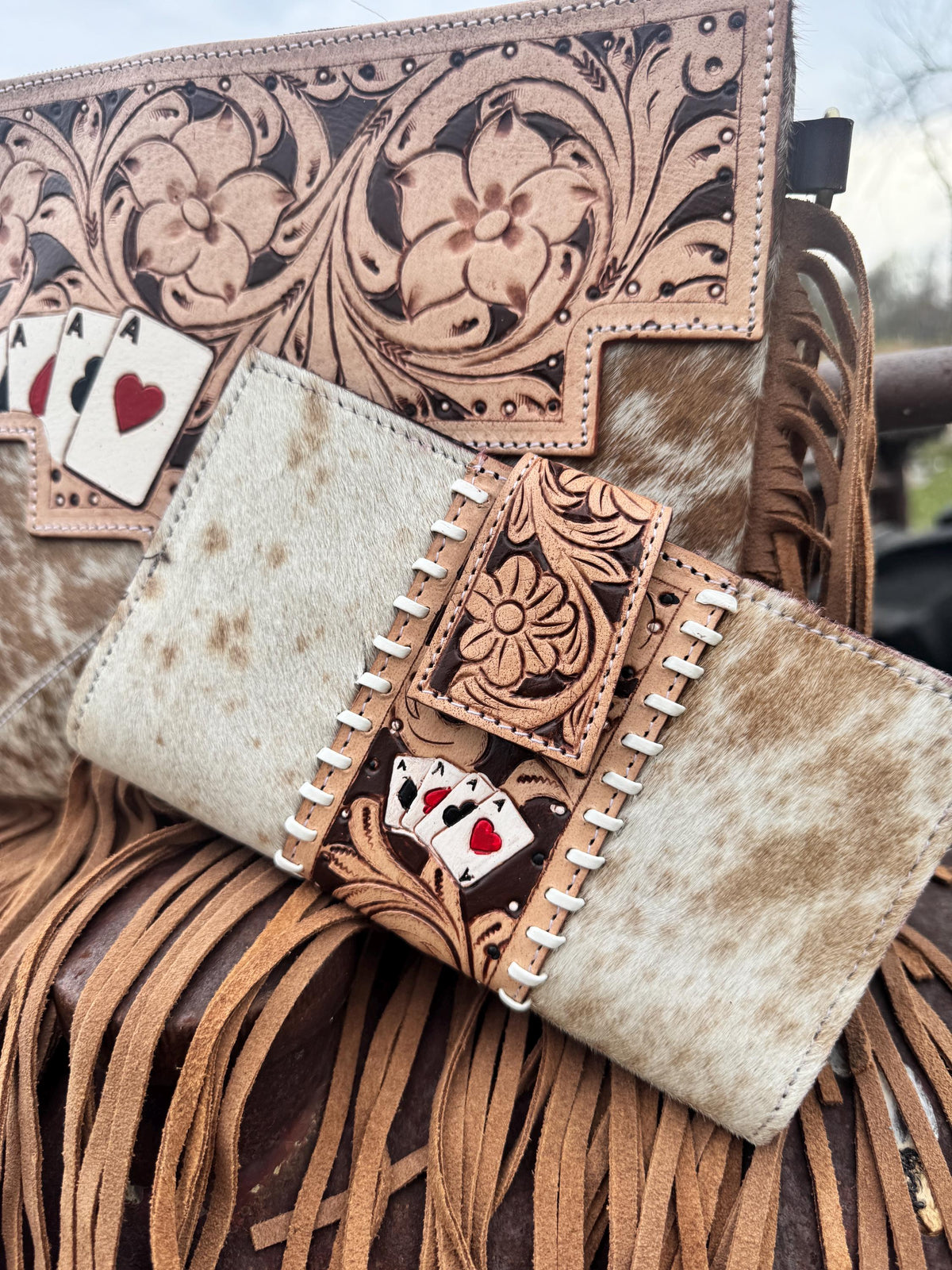 Deal Me In Leather Purse and Wallet
